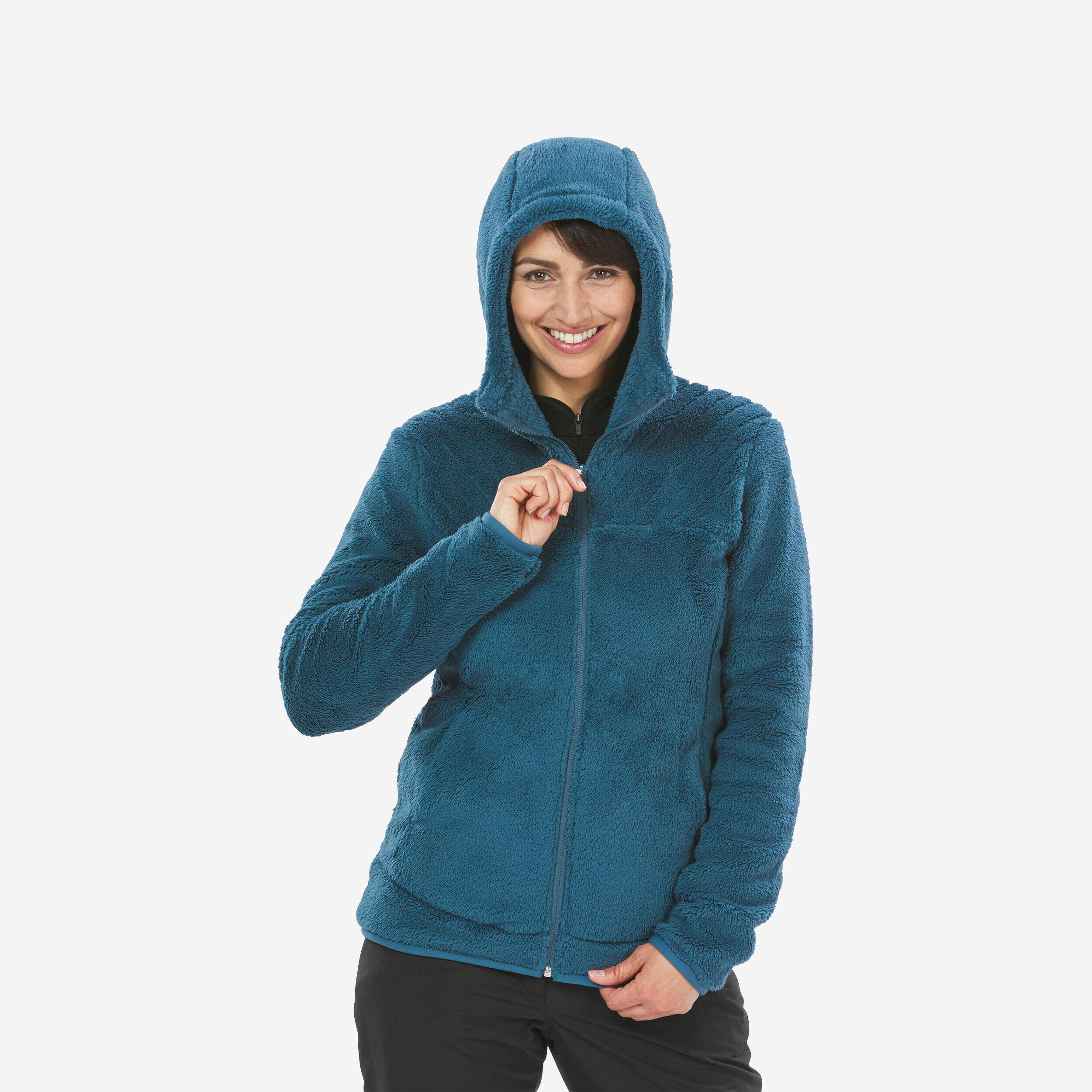 Women’s Warm Hiking Fleece Jacket NH500 - Blue -  1