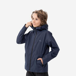 Veste de randonnée imperméable 7-15 ans enfant, MH500 twin gris ocre
