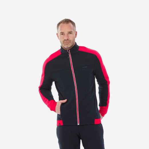 
      Men's Fleece Merino Wool Ski Jacket 500 Warm - Navy/Red
  