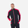 Pánska spodná fleecová lyžiarska bunda 500 Warm merino červeno-čierna