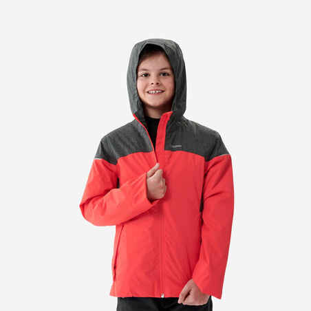 Rožnata topla in vodoodporna pohodniška jakna SH100 za otroke 