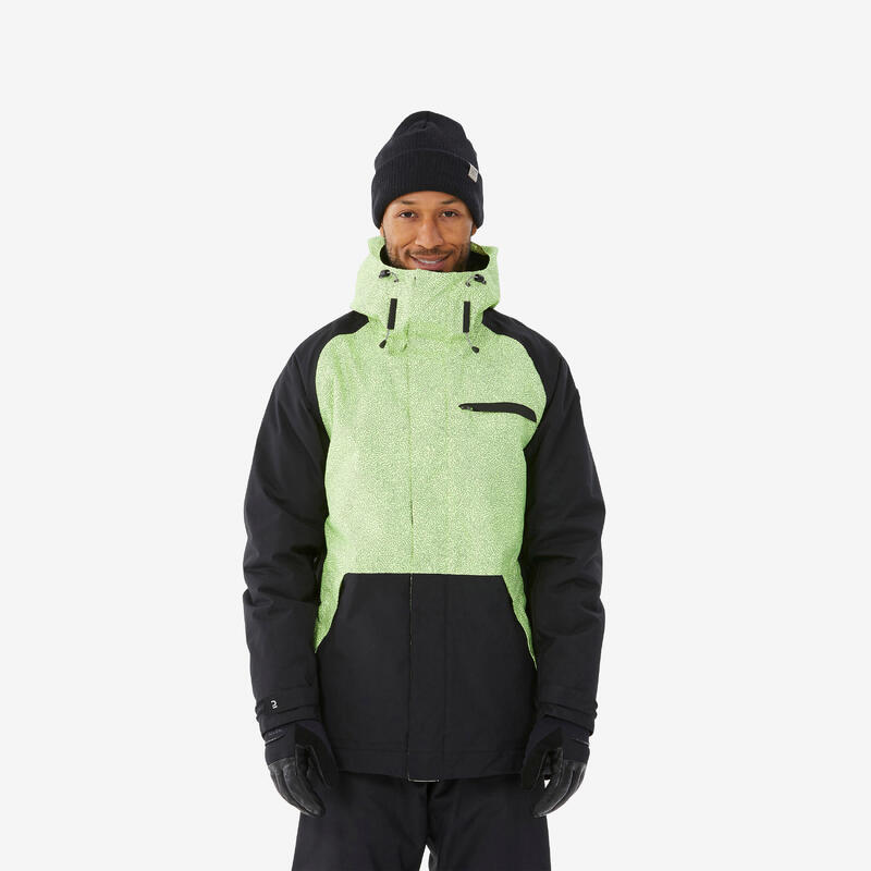 VESTE DE SNOWBOARD HOMME SNB 100 - VERTE ET NOIRE