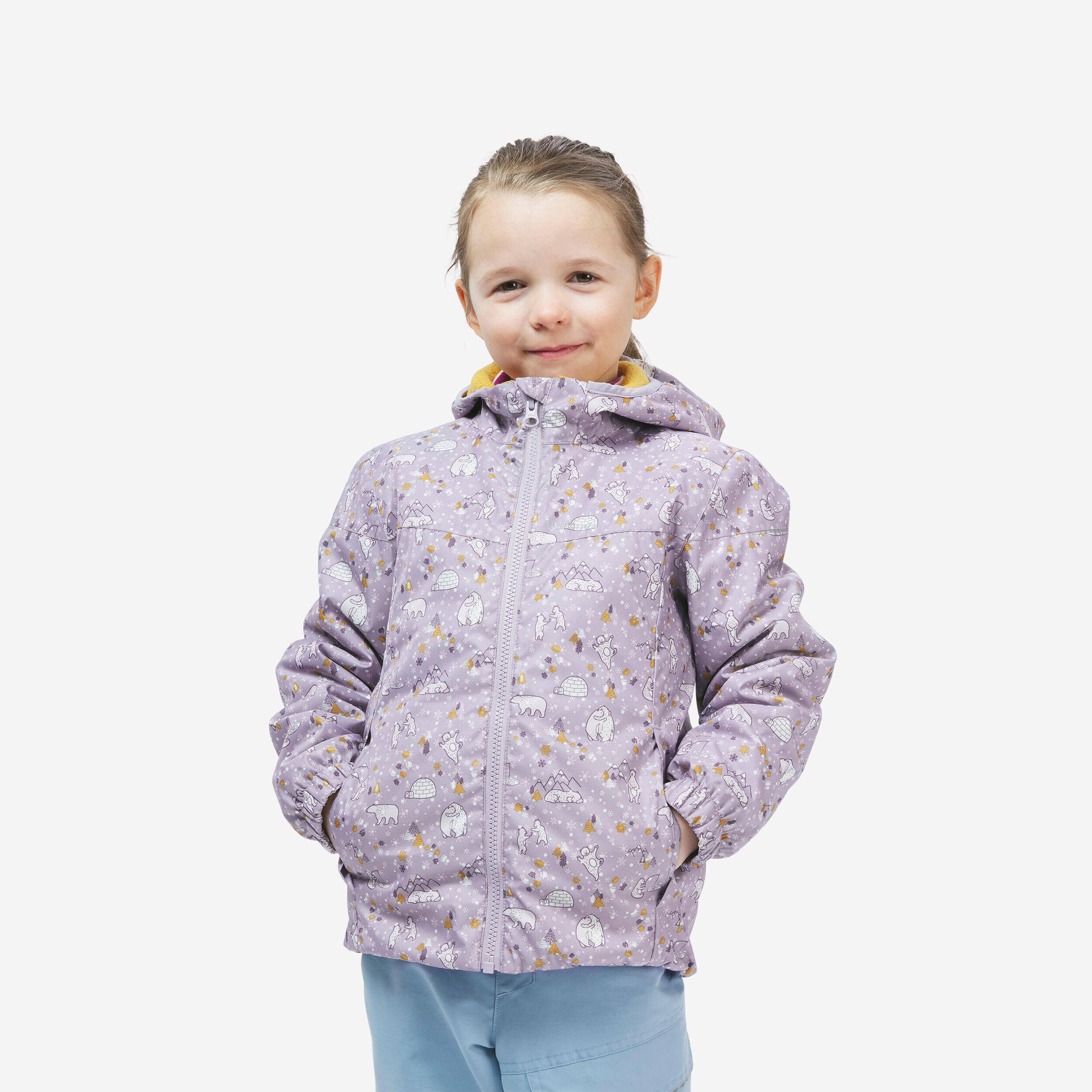 Kids’ waterproof winter jacket, 2-5 years, 100 - Purple -  1