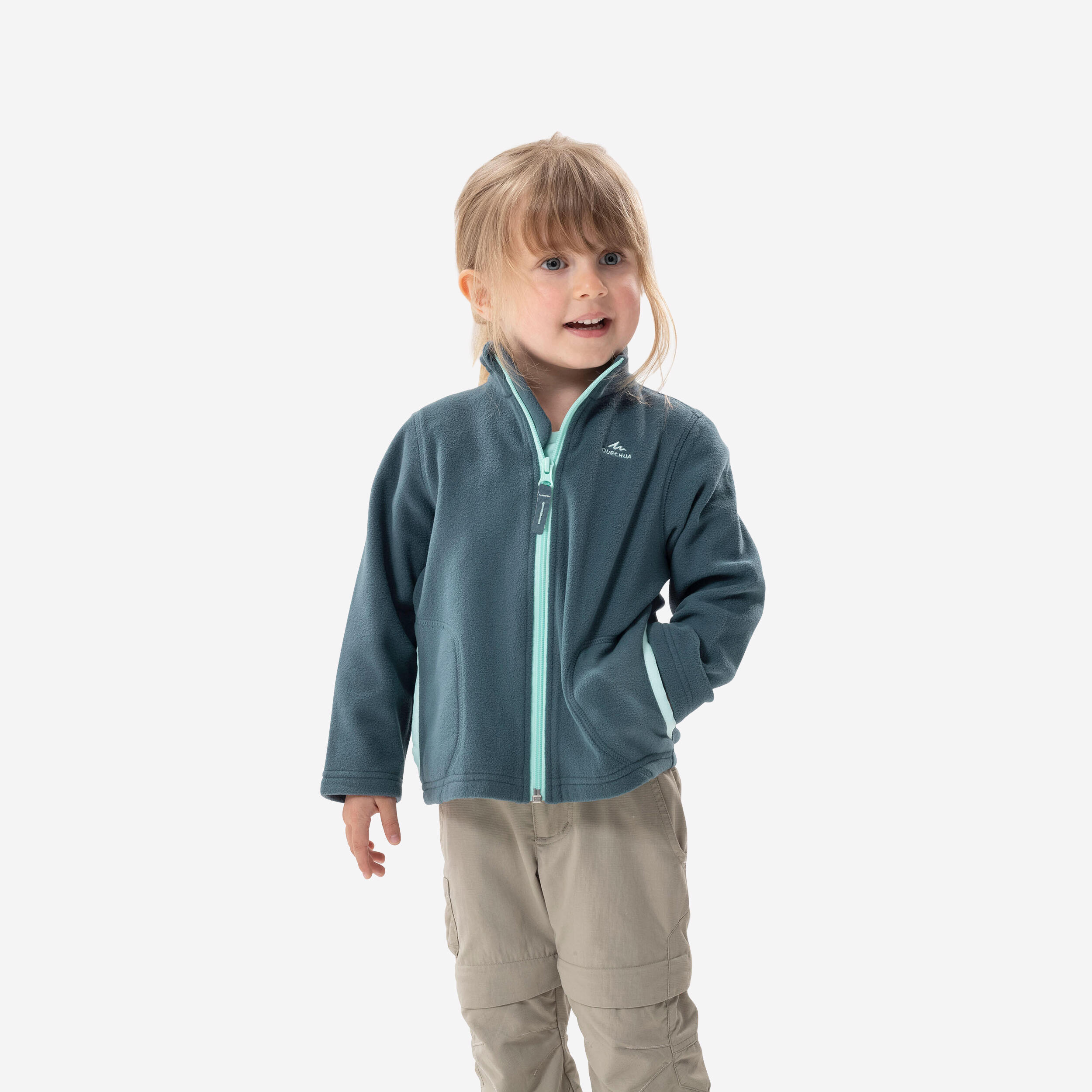 QUECHUA Kids' Hiking Fleece Jacket MH150 2-6 Years - Grey