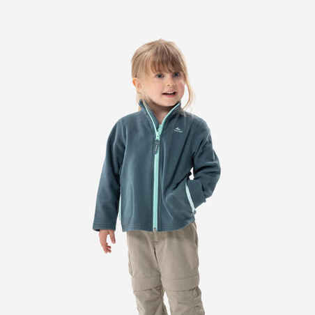 Siva pohodniška jakna iz flisa MH150 za otroke 