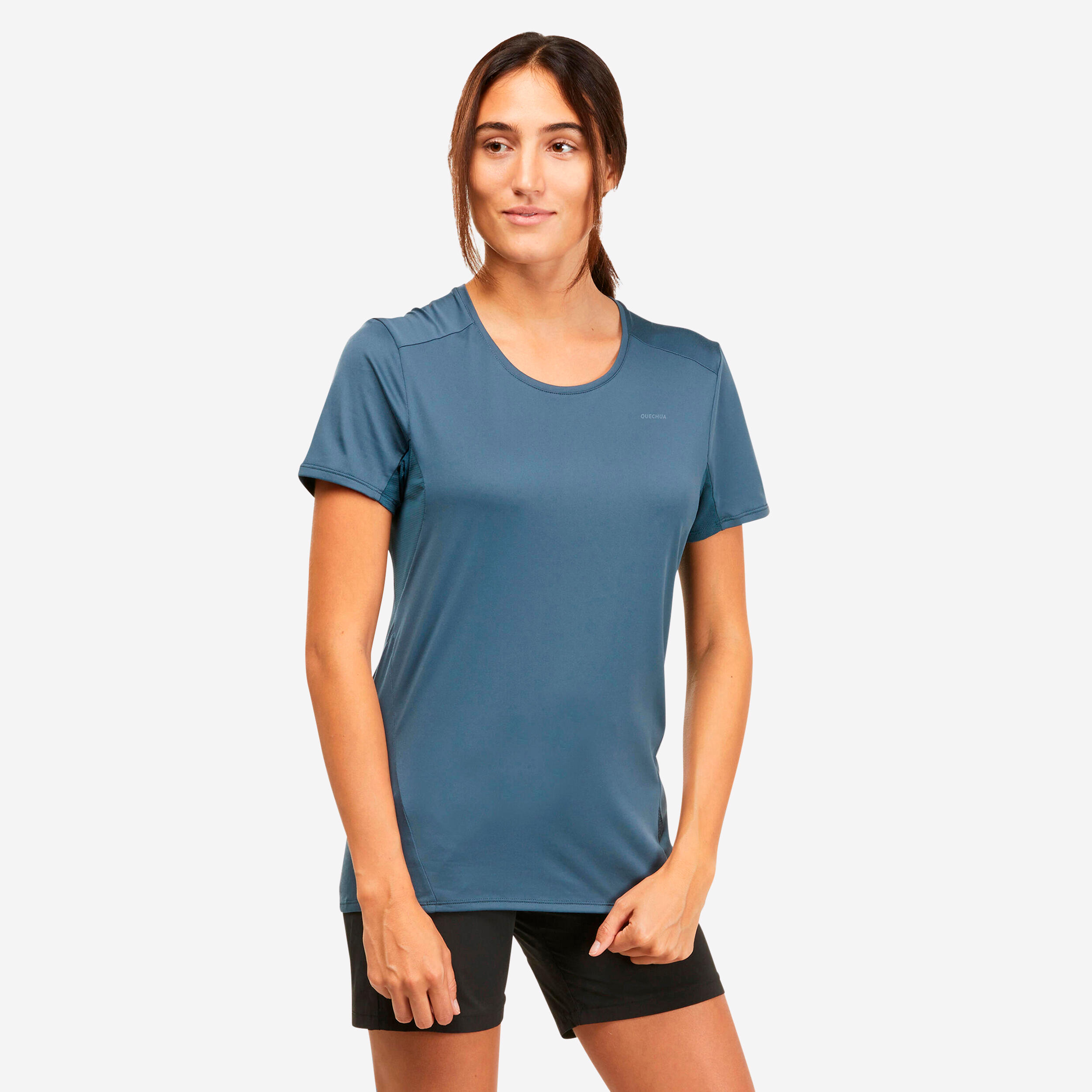 Women’s Mountain Walking Short-Sleeved T-Shirt MH100 1/3