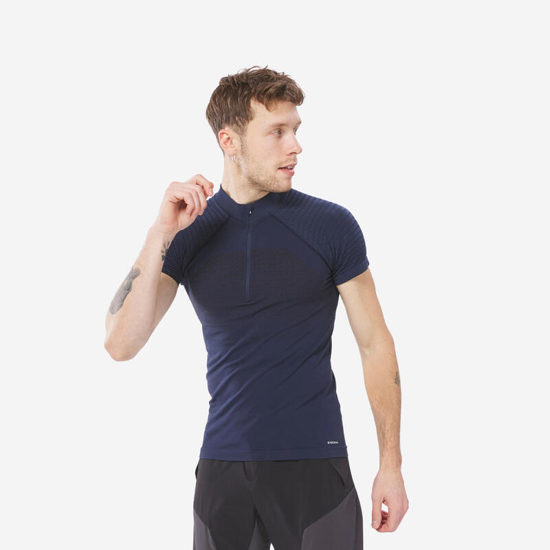 T-shirt de randonnée manches courtes en synthétique - MH900 - Homme