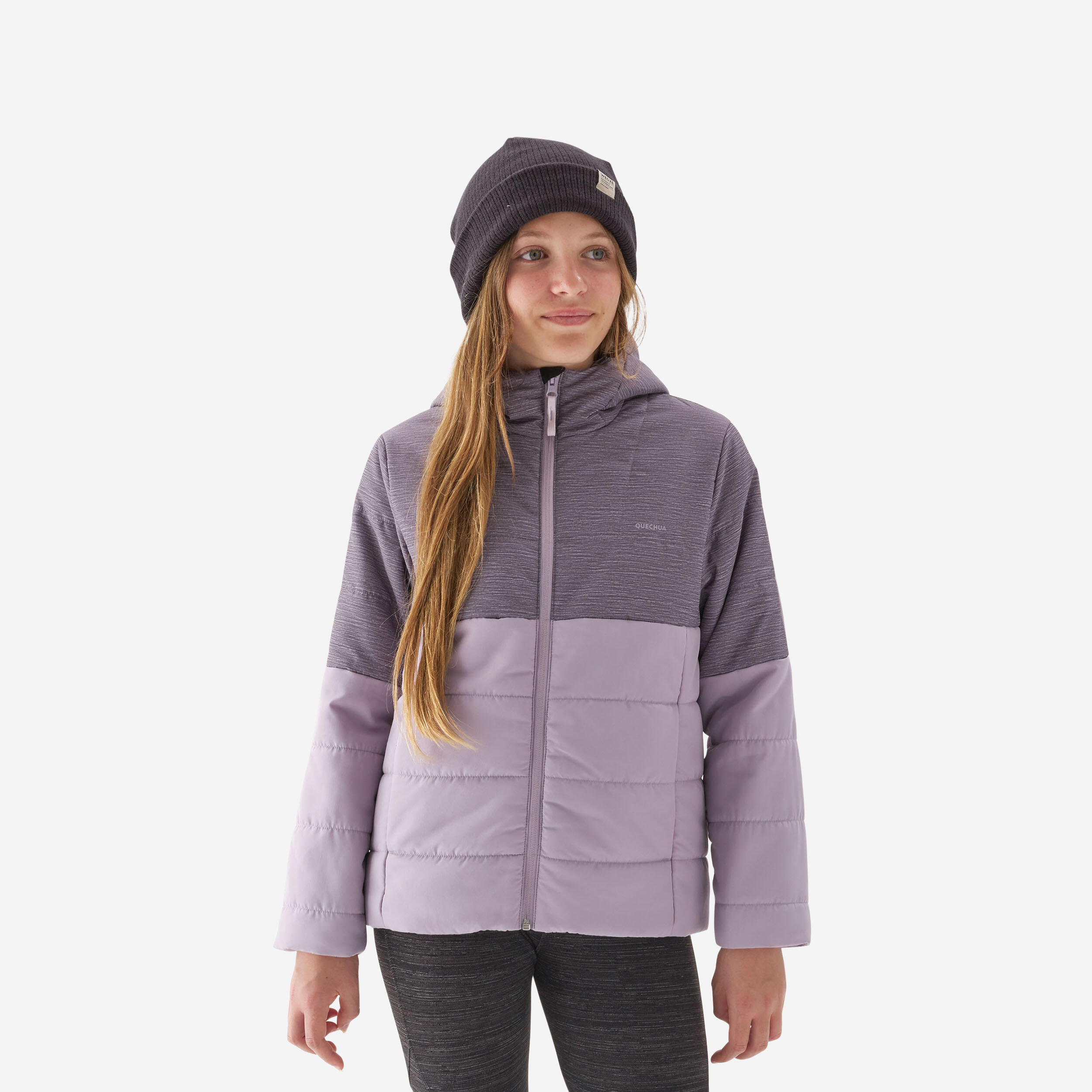 doudoune de randonnée nh100 violette - enfant 7-15 ans - quechua