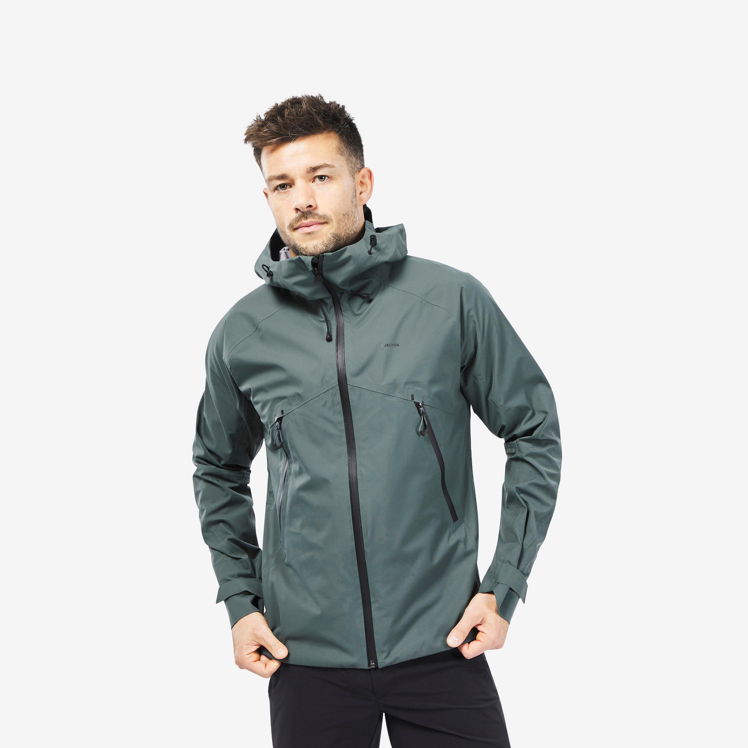 Men’s waterproof mountain hiking jacket, MH500 - Green