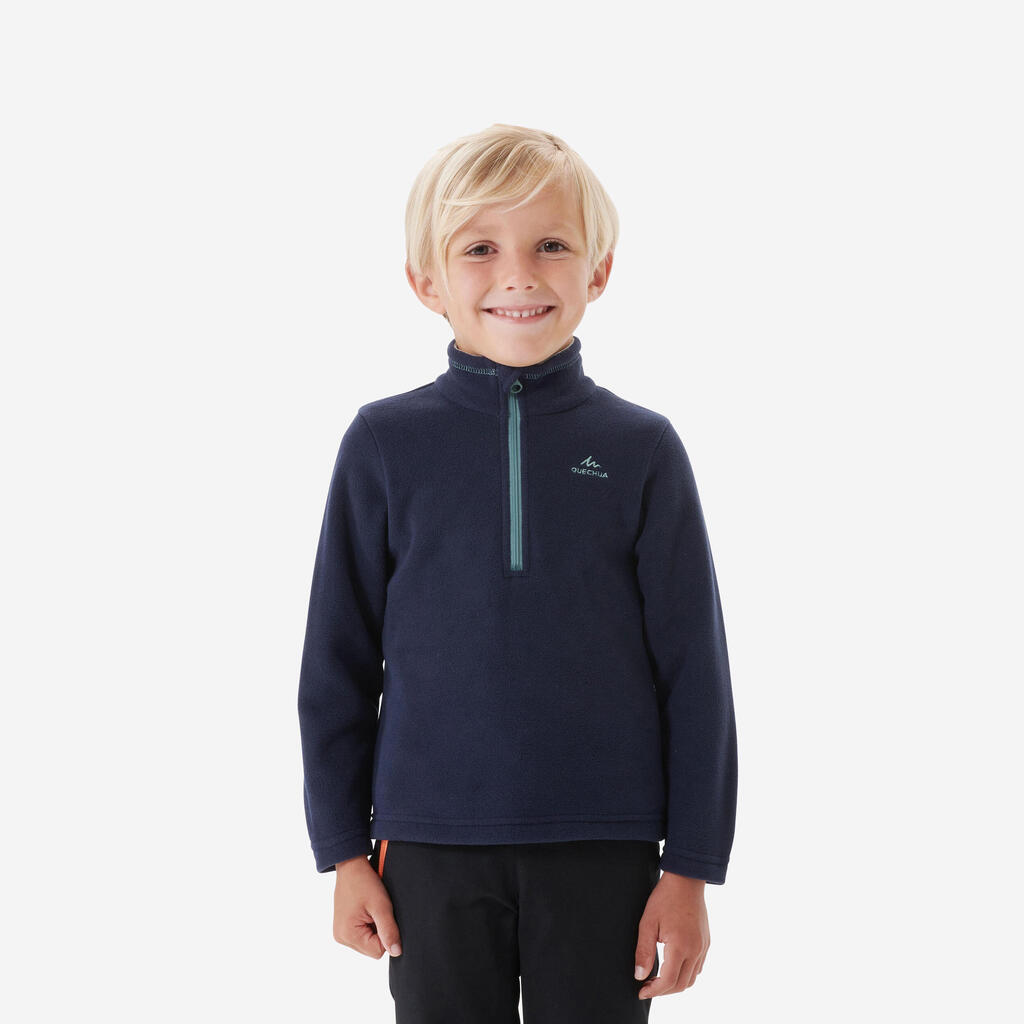 Polaire de randonnée - MH100 bleu marine - enfant 2-6 ans