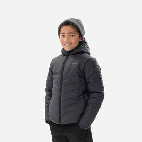 KIDS’ PADDED HIKING JACKET - HYBRID AGED 7-15 - BLACK