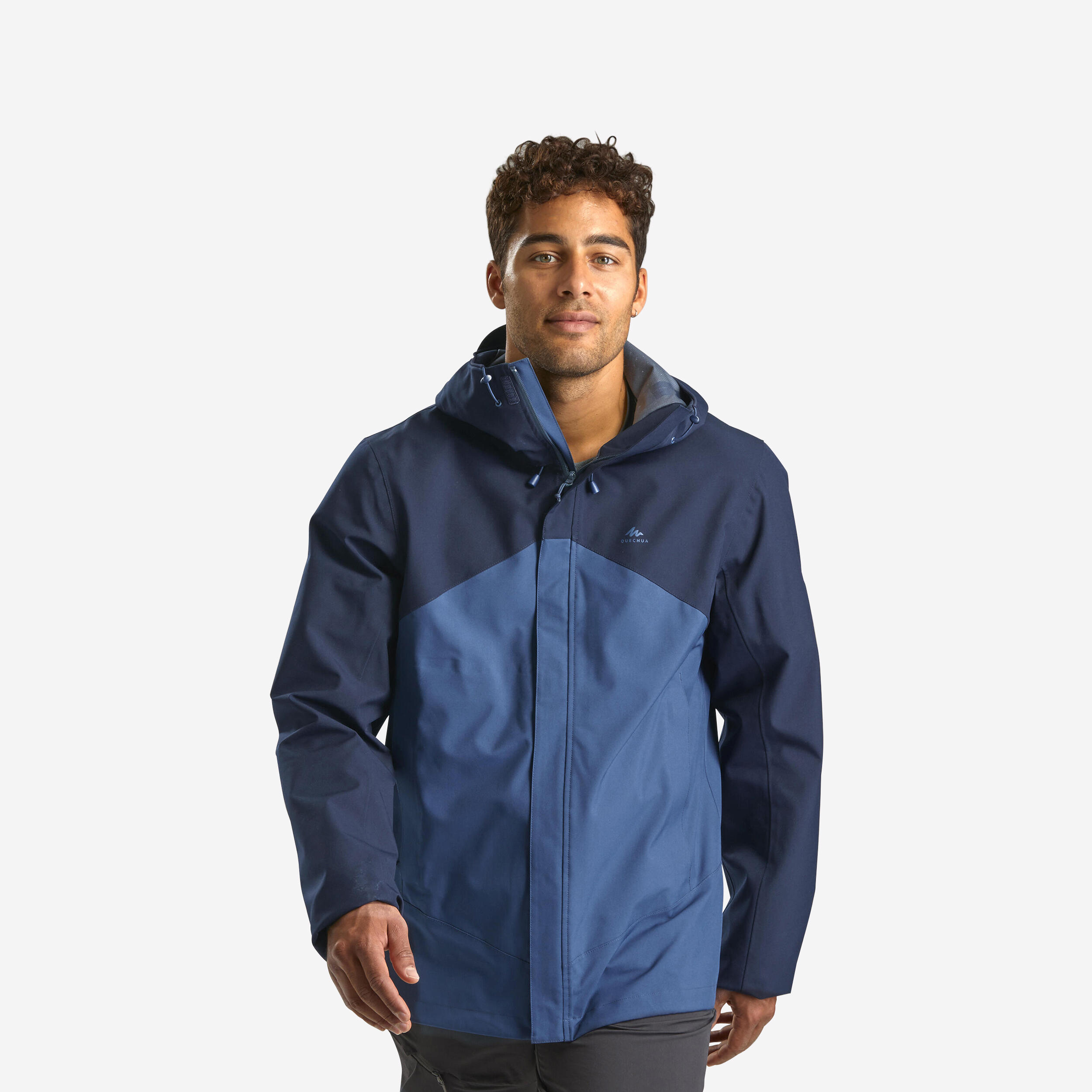 Men’s Hiking Waterproof Jacket - MH 150 Blue - QUECHUA