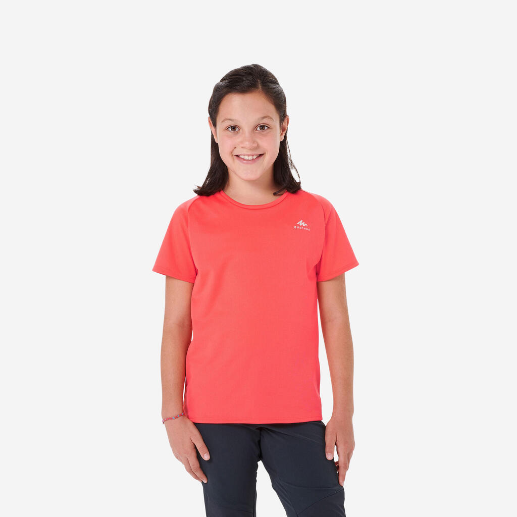 Kids' Hiking T-Shirt - MH500 Aged 7-15 - Coral