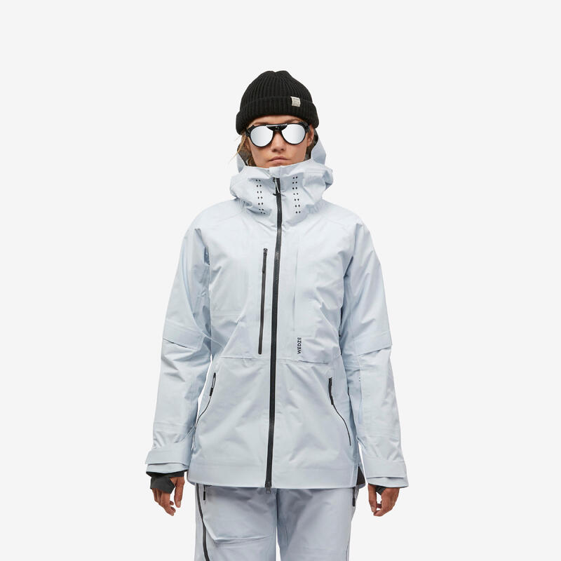 Veste de ski imperméable et respirante femme, FR 900 bleu glacier