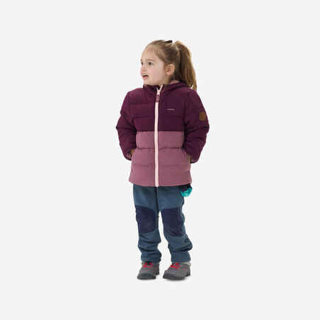 Vijoličasta pohodniška podložena jakna XWARM za otroke 