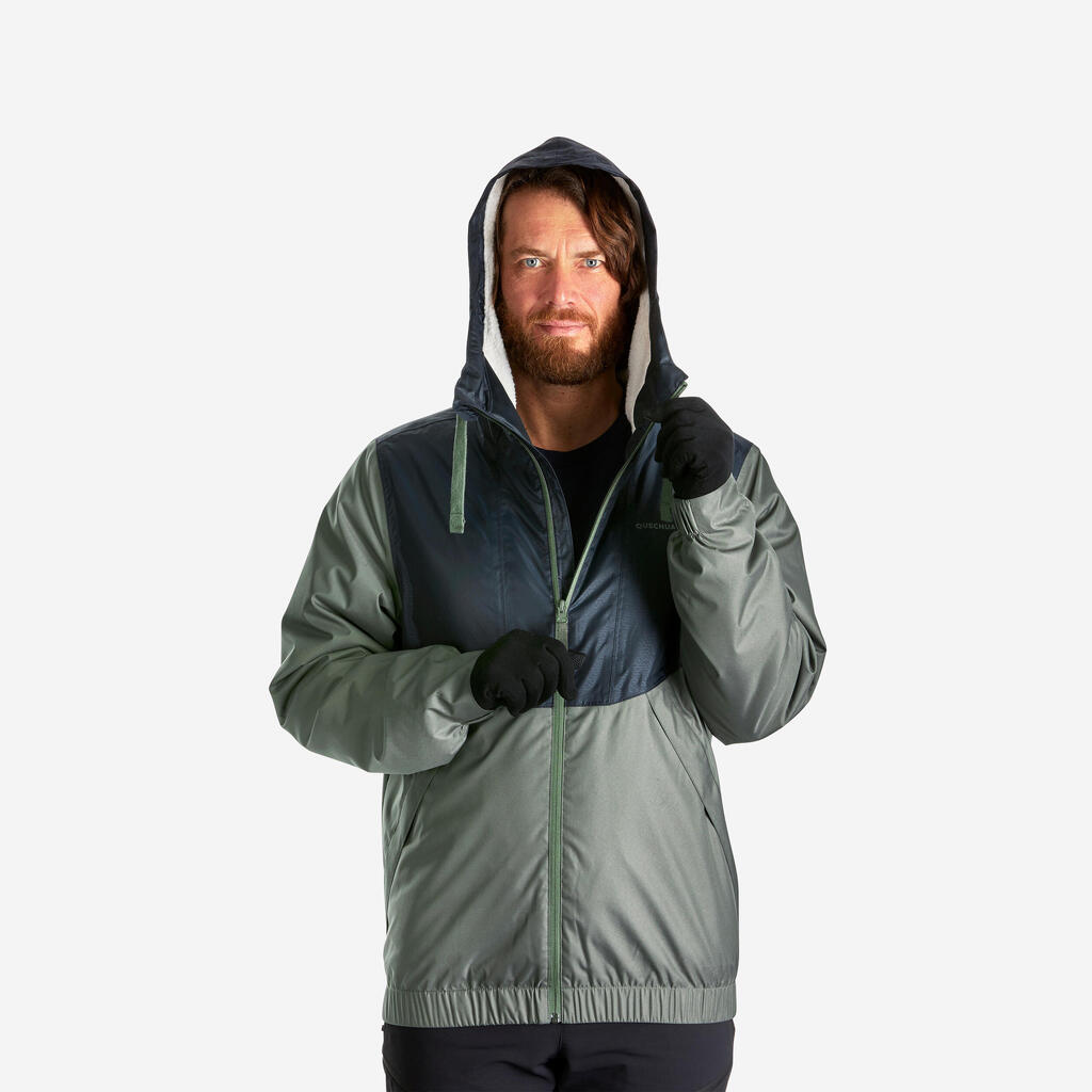 Pánska nepremokavá zimná bunda na turistiku SH100 do -5 °C