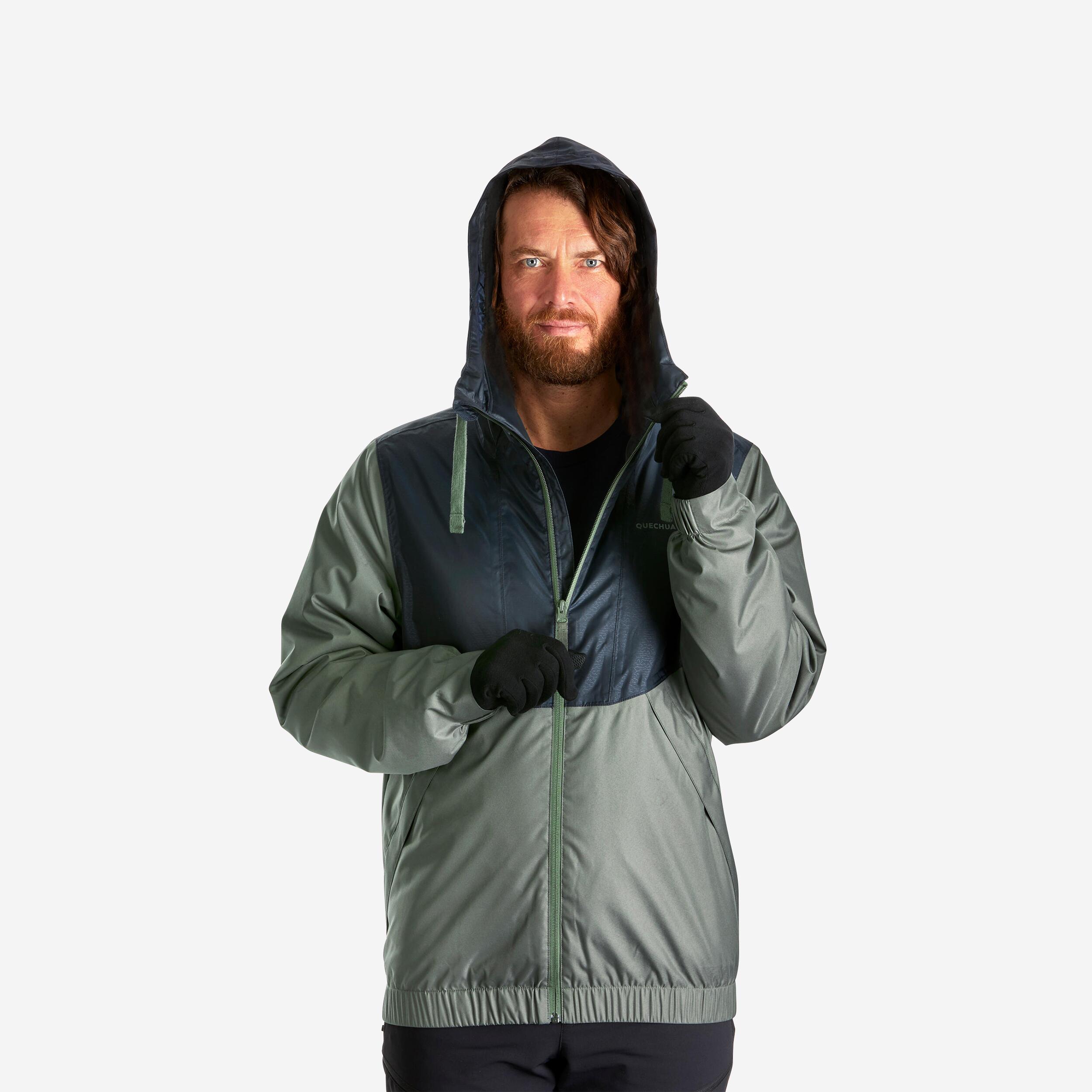 Men’s waterproof hiking jacket -5°C, NH100 - Green