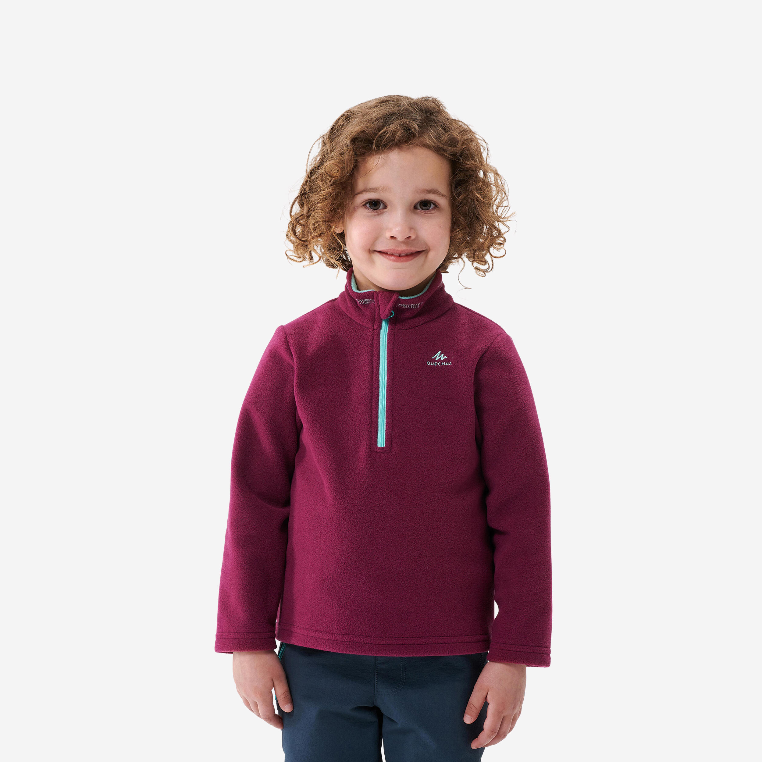 Sudadera de senderismo de tejido polar morada para ninos 2 6 anos MH100 Decathlon