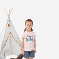 Kids' Hiking T-Shirt - MH100 KID Aged 2-6 - Phosphorescent Pale Pink