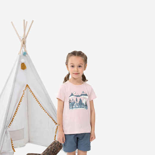 
      Kids' Hiking T-Shirt - MH100 KID Aged 2-6 - Phosphorescent Pale Pink
  