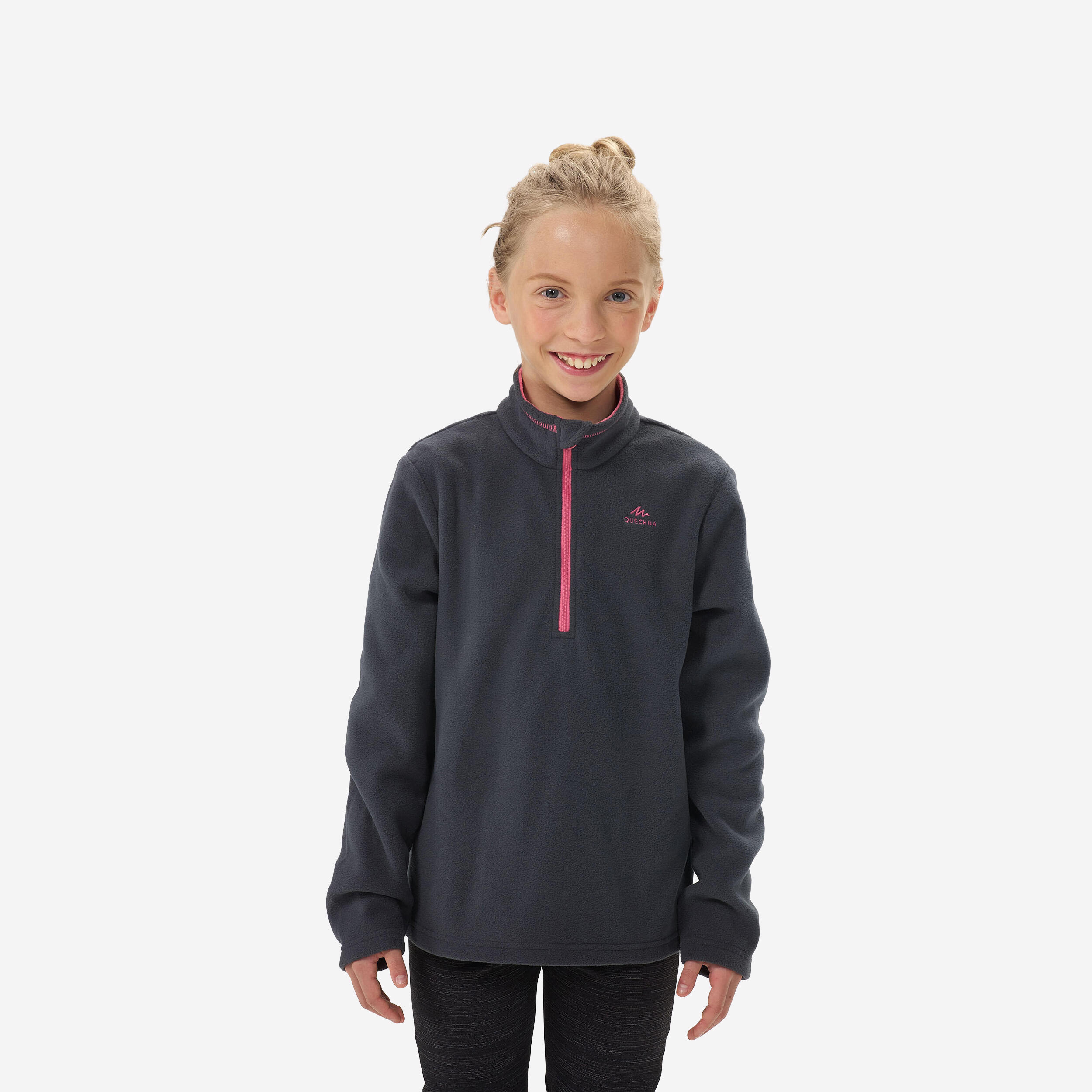 Hiking fleece - MH100 dark grey - children 7-15 years