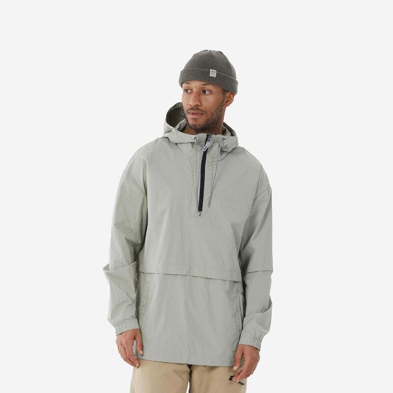 Veste de snowboard légère et confortable 1/2 zip homme, SNB 100 verte