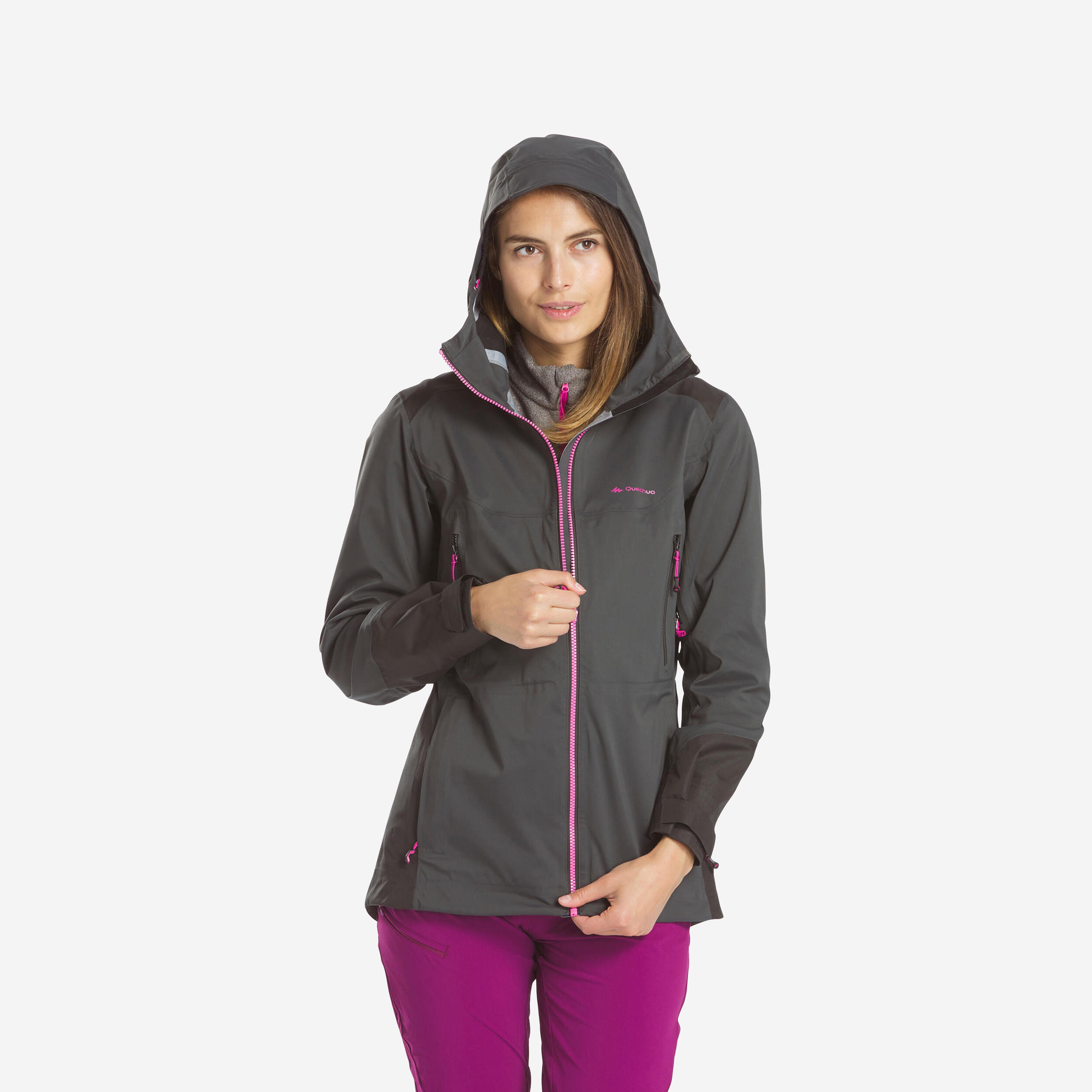 Manteau de randonnée imperméable femme – MH 900 noir - QUECHUA