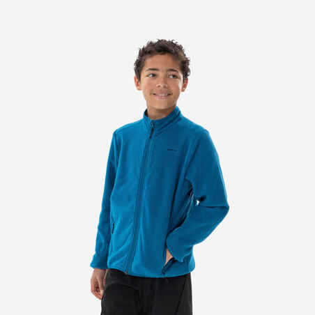 Modra pohodniška jakna iz flisa MH150 za dečke 