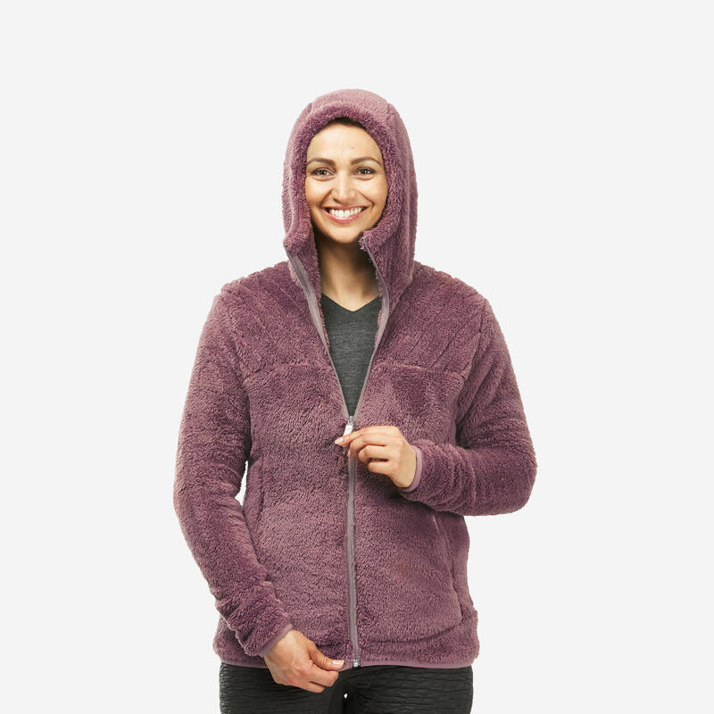 Warme wandelfleece voor dames SH500 taupe