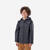 Veste imperméable de randonnée - MH100 zip - Noir - enfant 7-15 ans