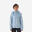 Veste polaire chaude de randonnée - MH500 bleue grise - enfant 7-15 ans