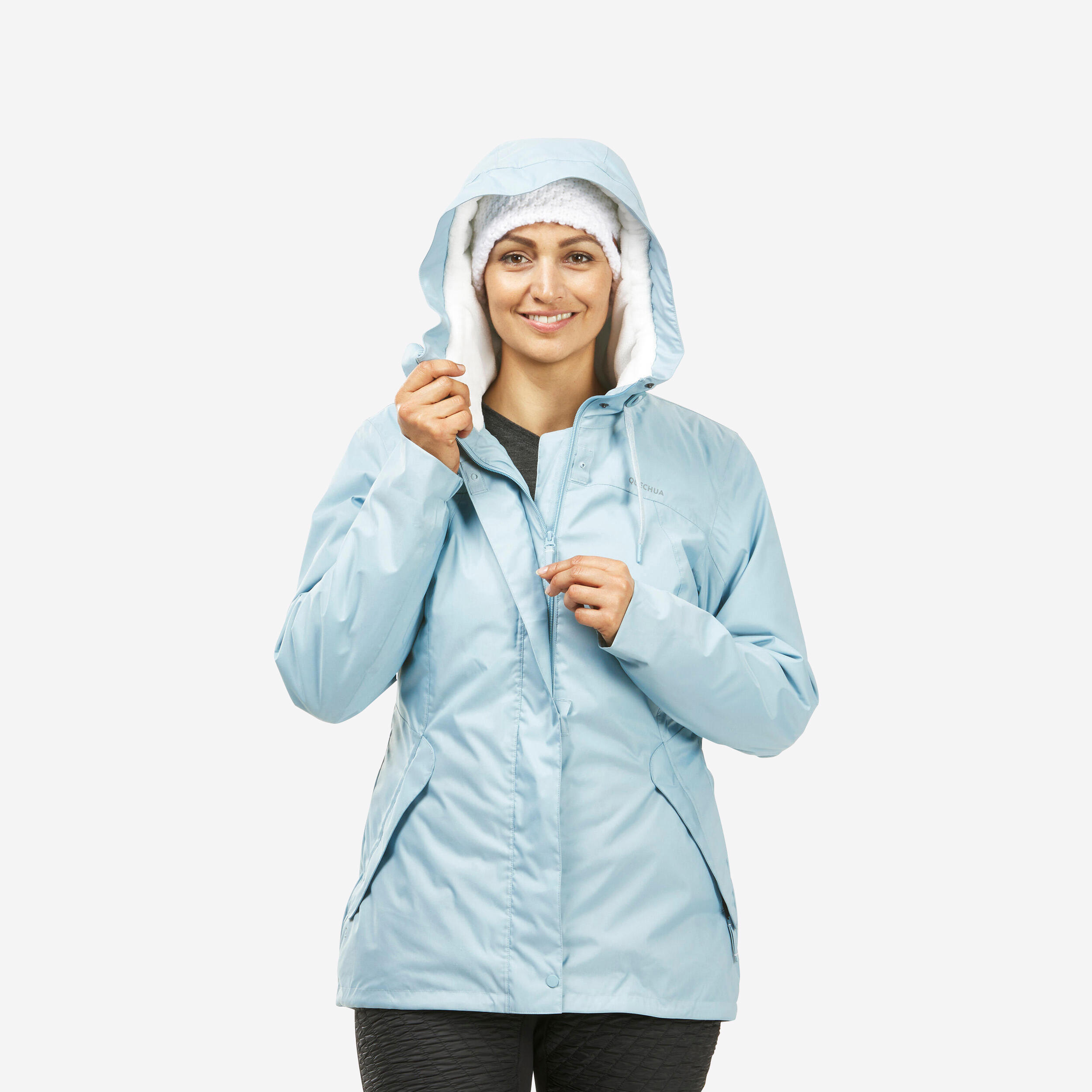 Women’s hiking waterproof winter jacket - SH500 -10°C 1/12