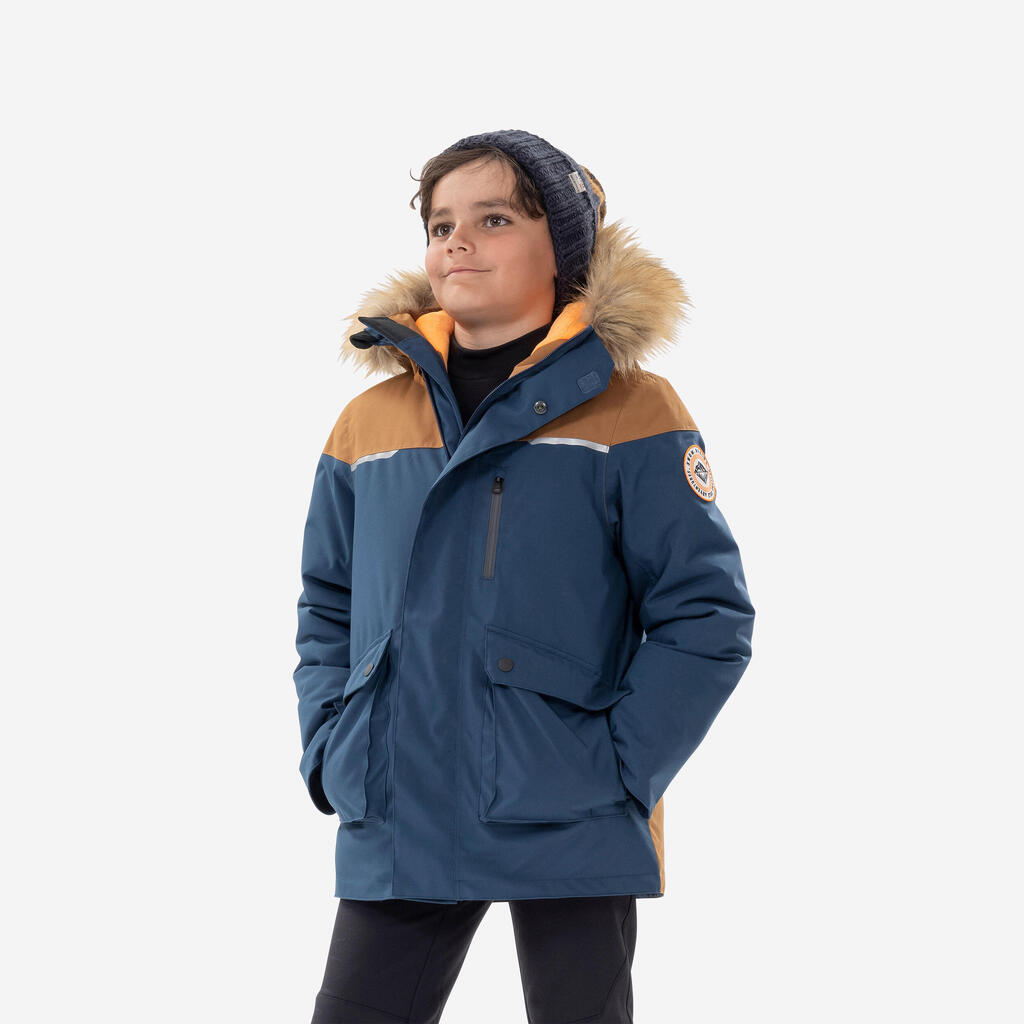 Detská turistická parka - bunda SH900 do -17 °C hrejivá a nepremokavá 7-15 rokov