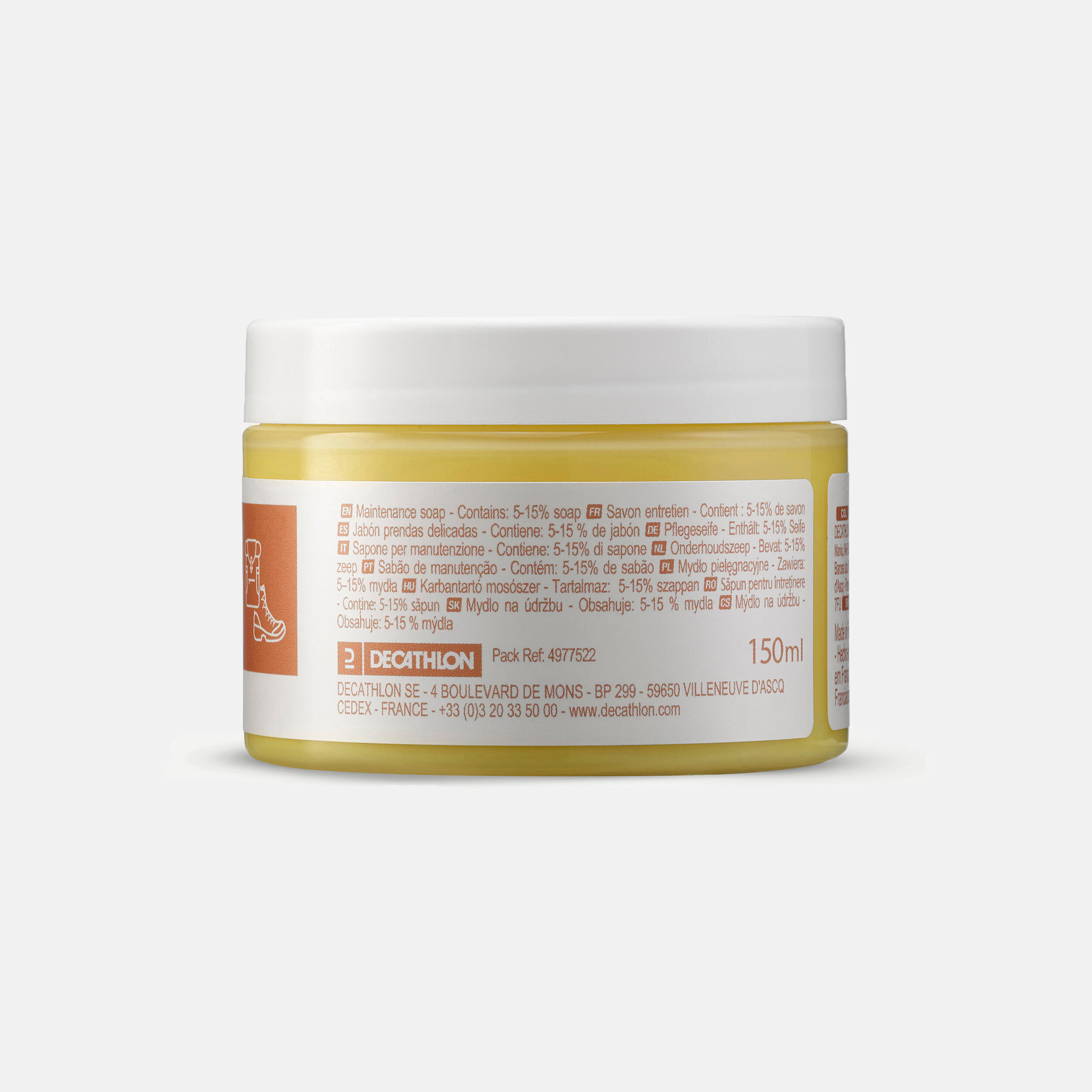 Glycerinezeep lederzeep pot van 150 ml 2/3