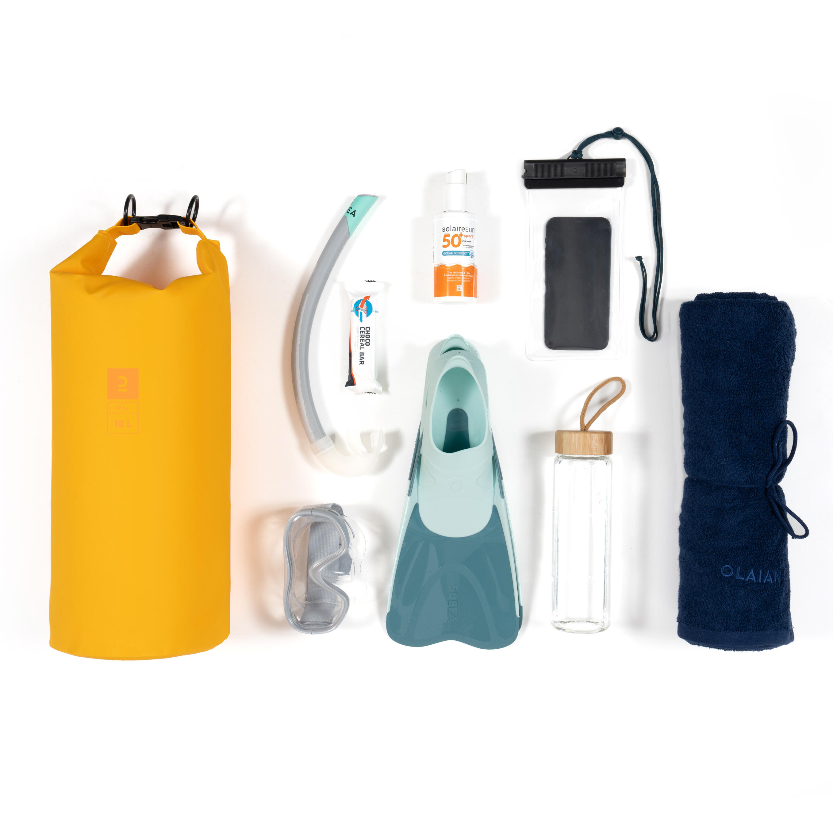 Waterdichte tas IPX6 10 liter geel 3/8