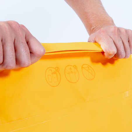Neperšlampantis krepšys, 10 l talpos, IPX4 apsauga, geltona