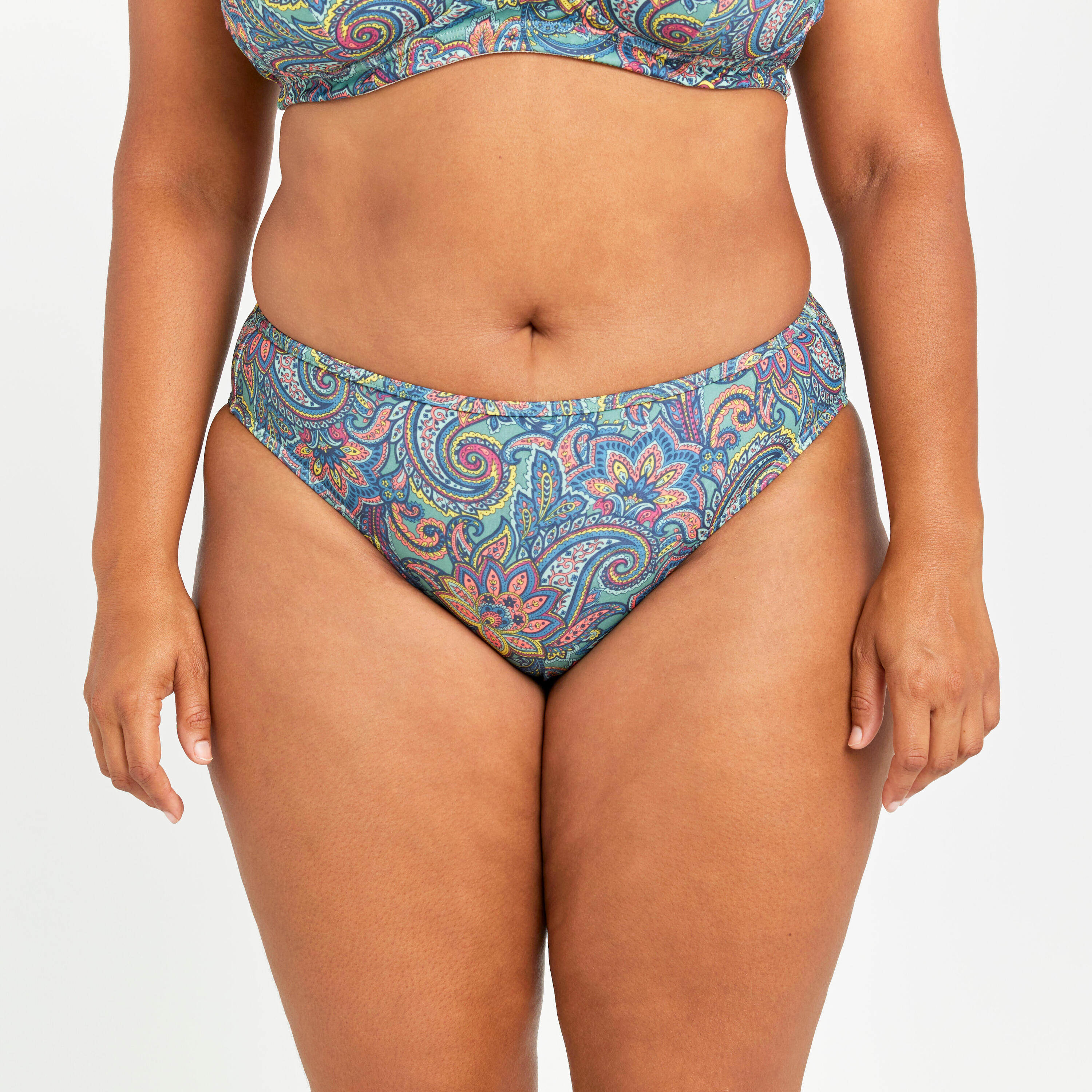 Costume slip donna PAISLEY sgambato verde 4/6