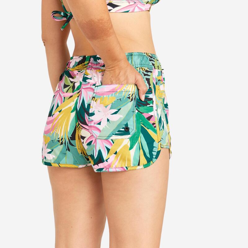 Kadın Kısa Deniz Şortu/Boardshort - Neon Turuncu - TINI