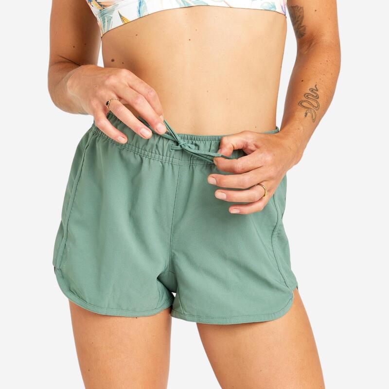 Kadın Kısa Deniz Şortu/Boardshort - Beyaz - Desenli - TINI