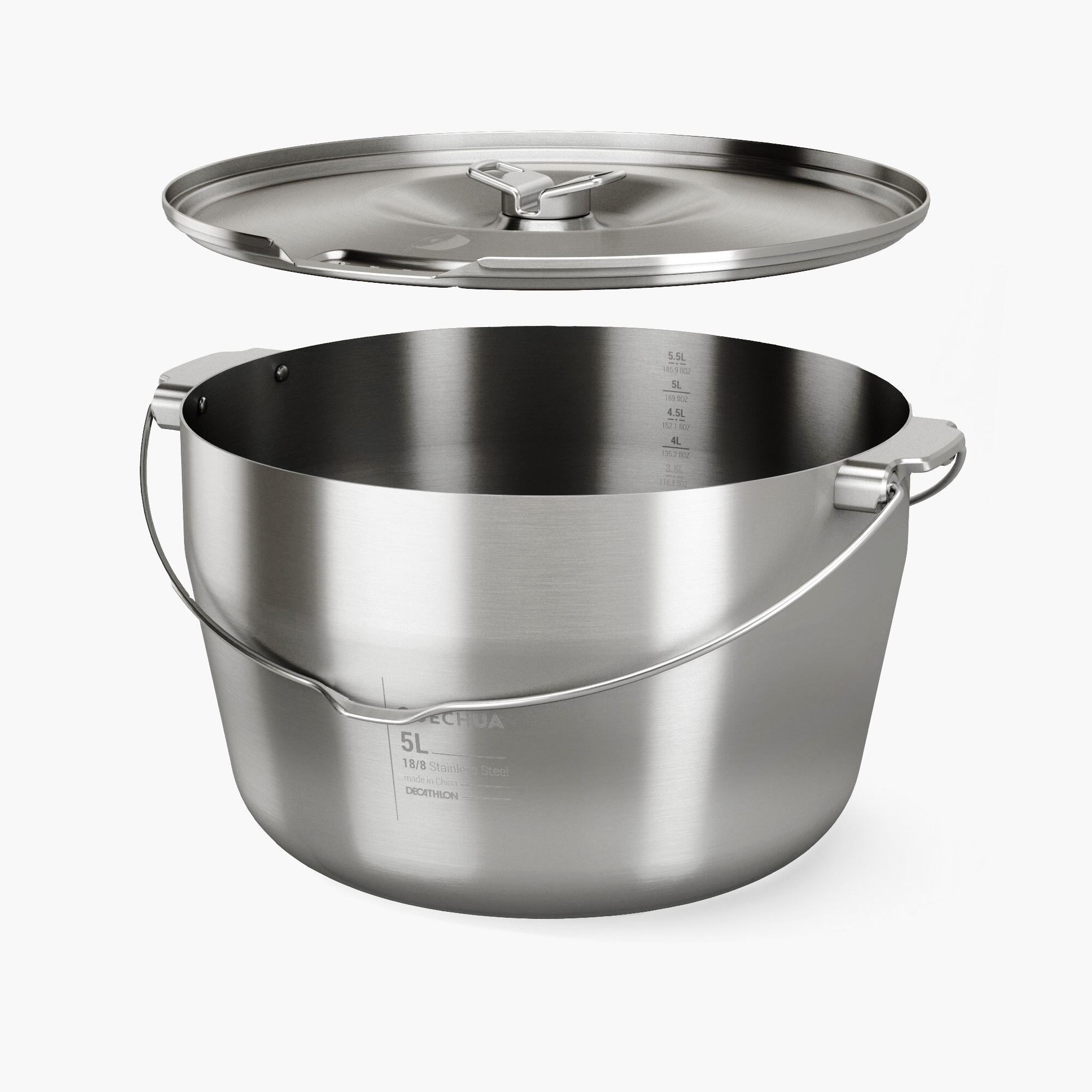 Pentola da campeggio per 6 persone - acciaio inox - 5 litri