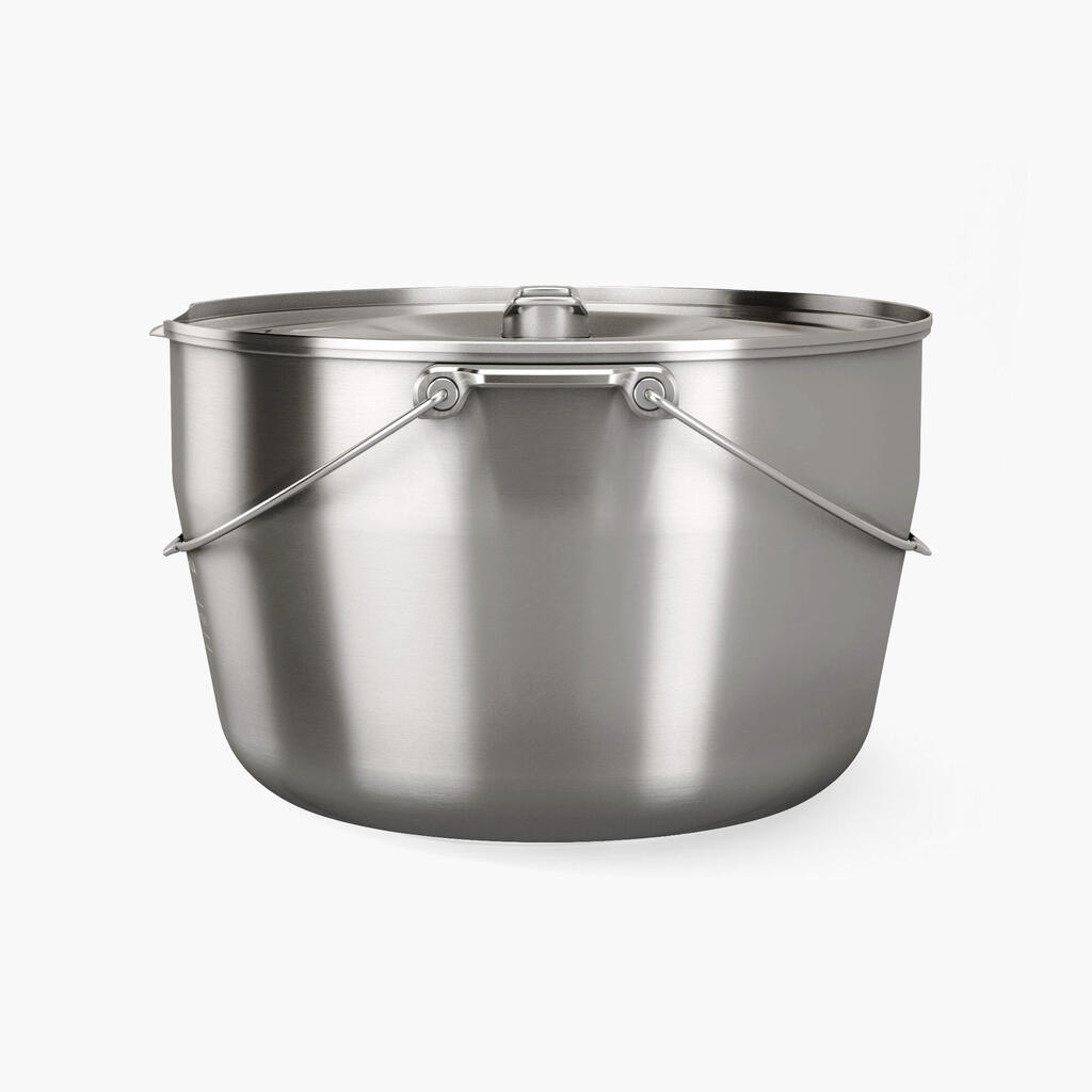 6-People Camping Cooking Pot - Stainless Steel - 5 Litres