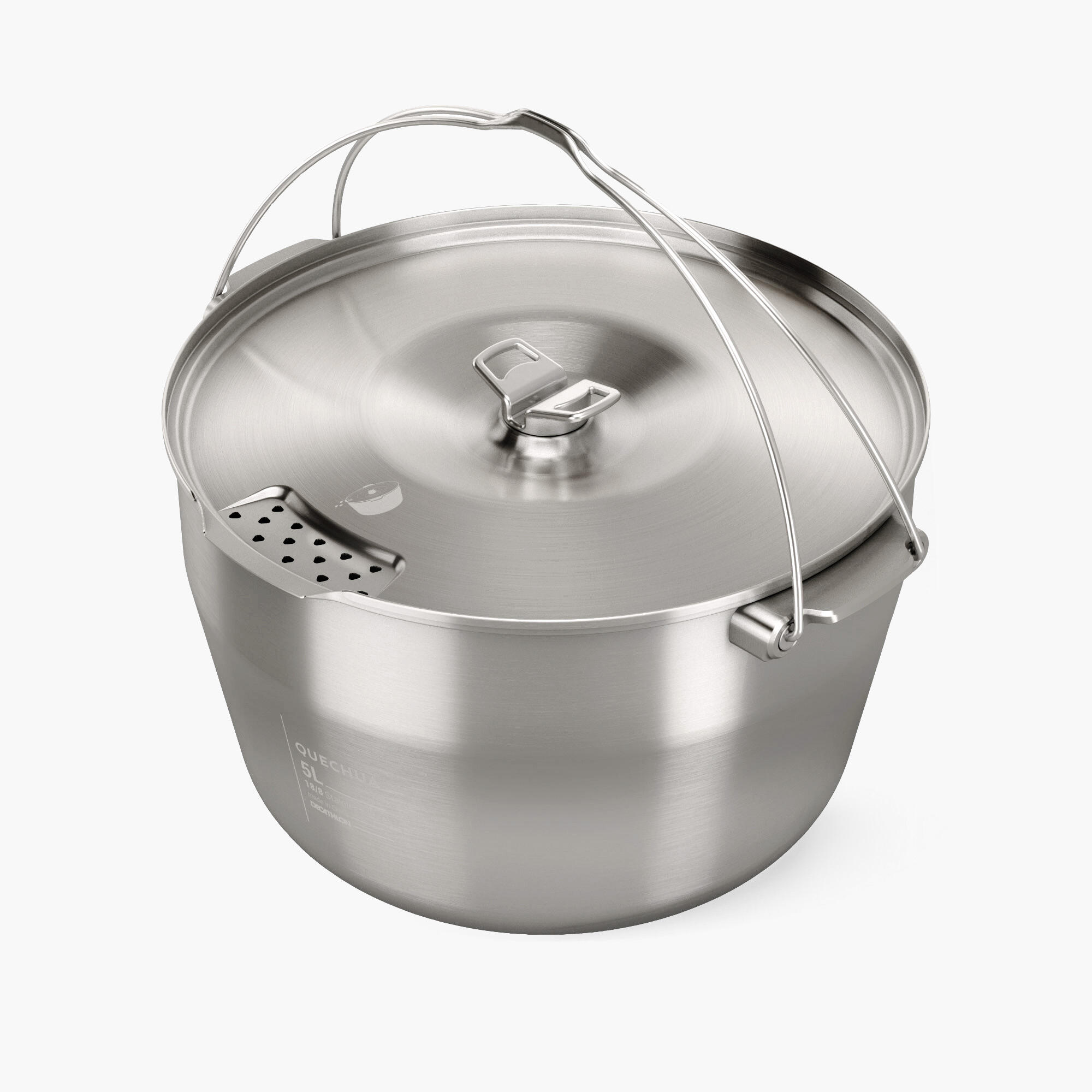 6-People Camping Cooking Pot - Stainless Steel - 5 Litres 2/9