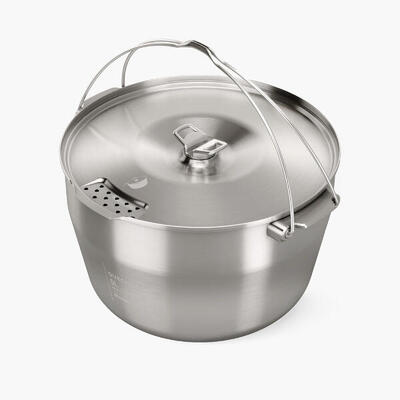 Kochtopf für Lagerfeuer Edelstahl 6 Personen Camping - 5 Liter