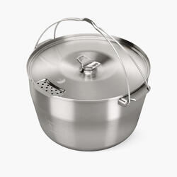 Faitout feu de camp pour 6 personnes en camping - acier inoxydable - 5 litres