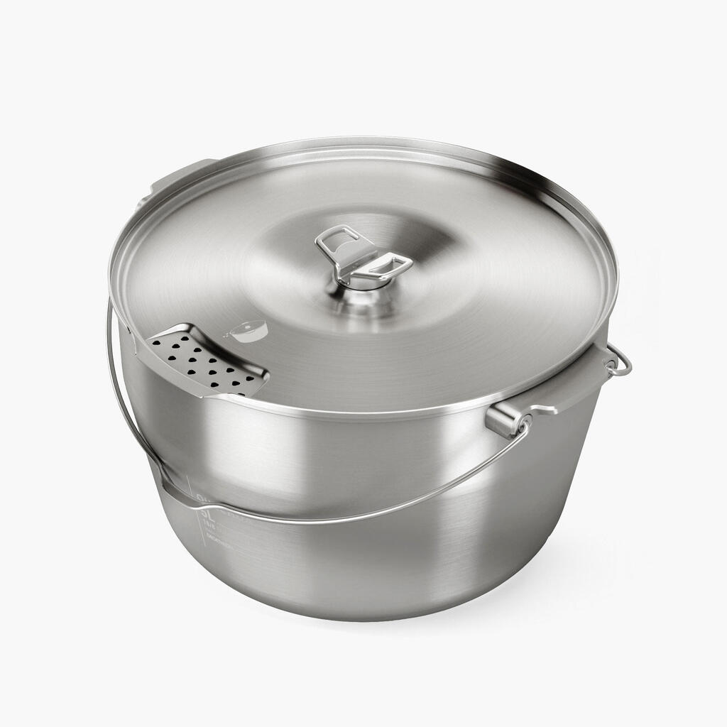 6-People Camping Cooking Pot - Stainless Steel - 5 Litres