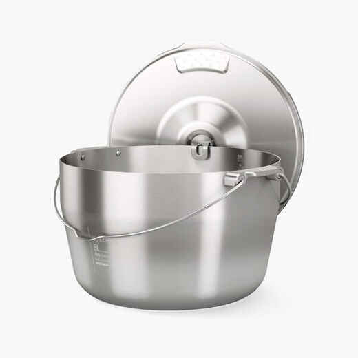 
      6-People Camping Cooking Pot - Stainless Steel - 5 Litres
  