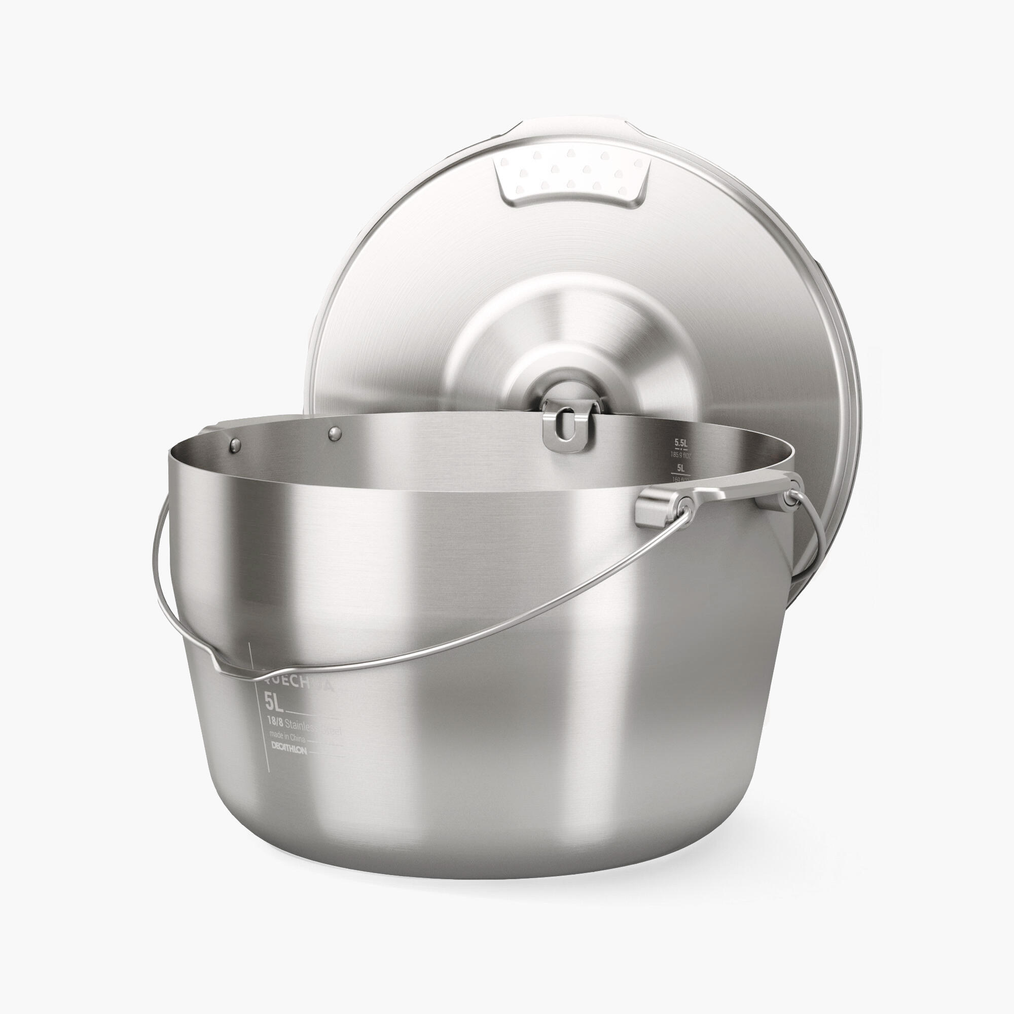 6-People Camping Cooking Pot - Stainless Steel - 5 Litres 1/9