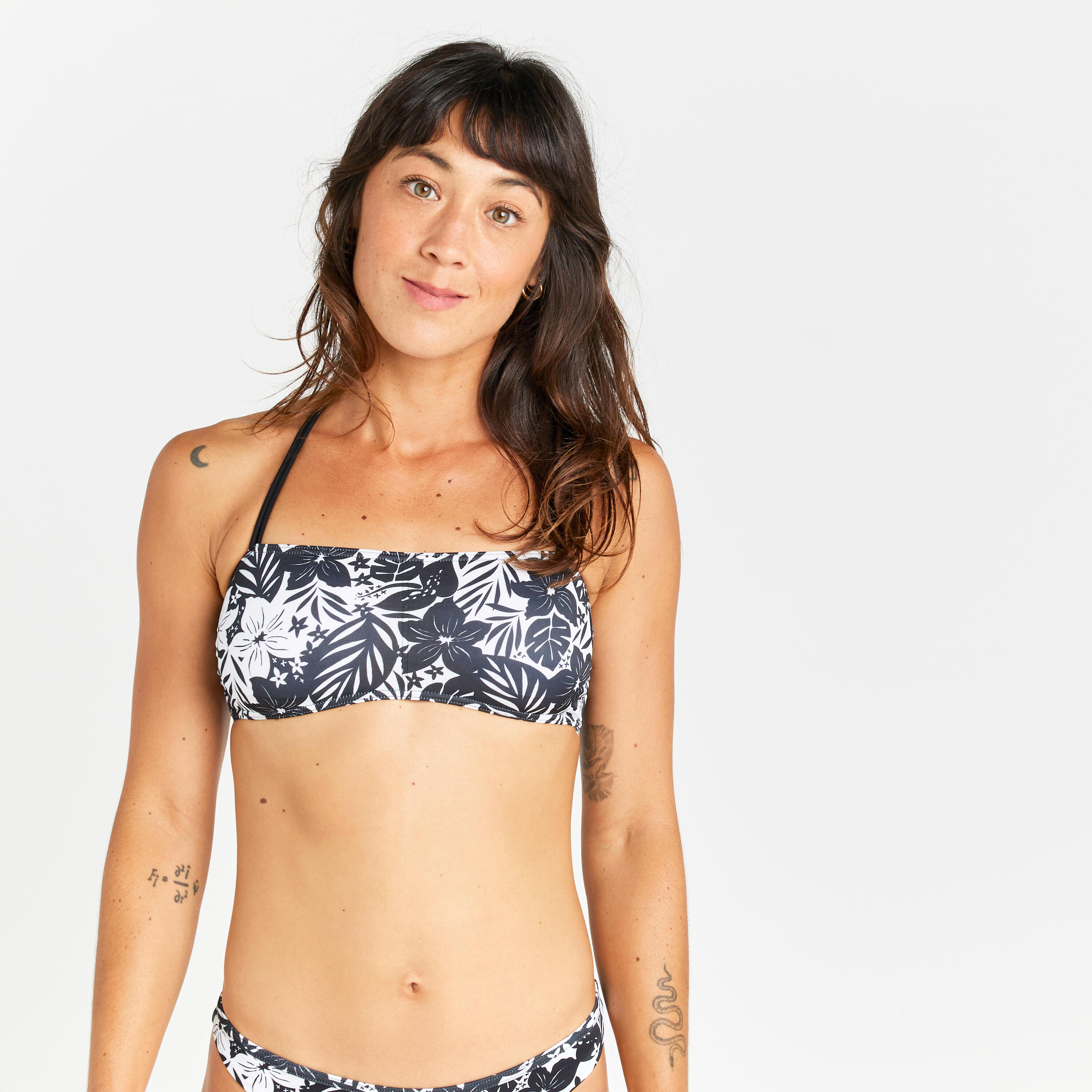 OLAIAN Top Bikini Bandeau Borneo Mujer Negro
