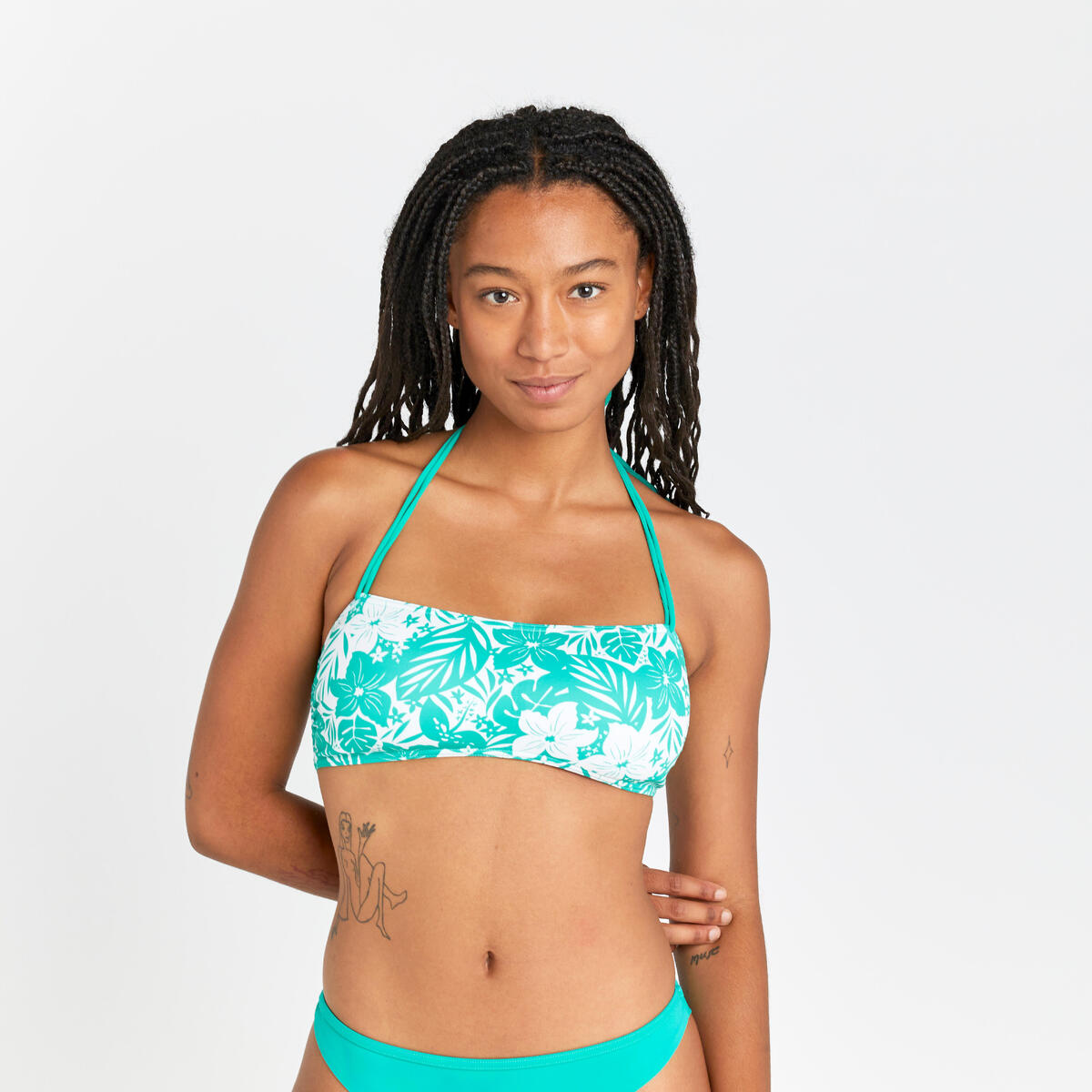 Haut de maillot de bain bandeau Femme - Lori borneo vert