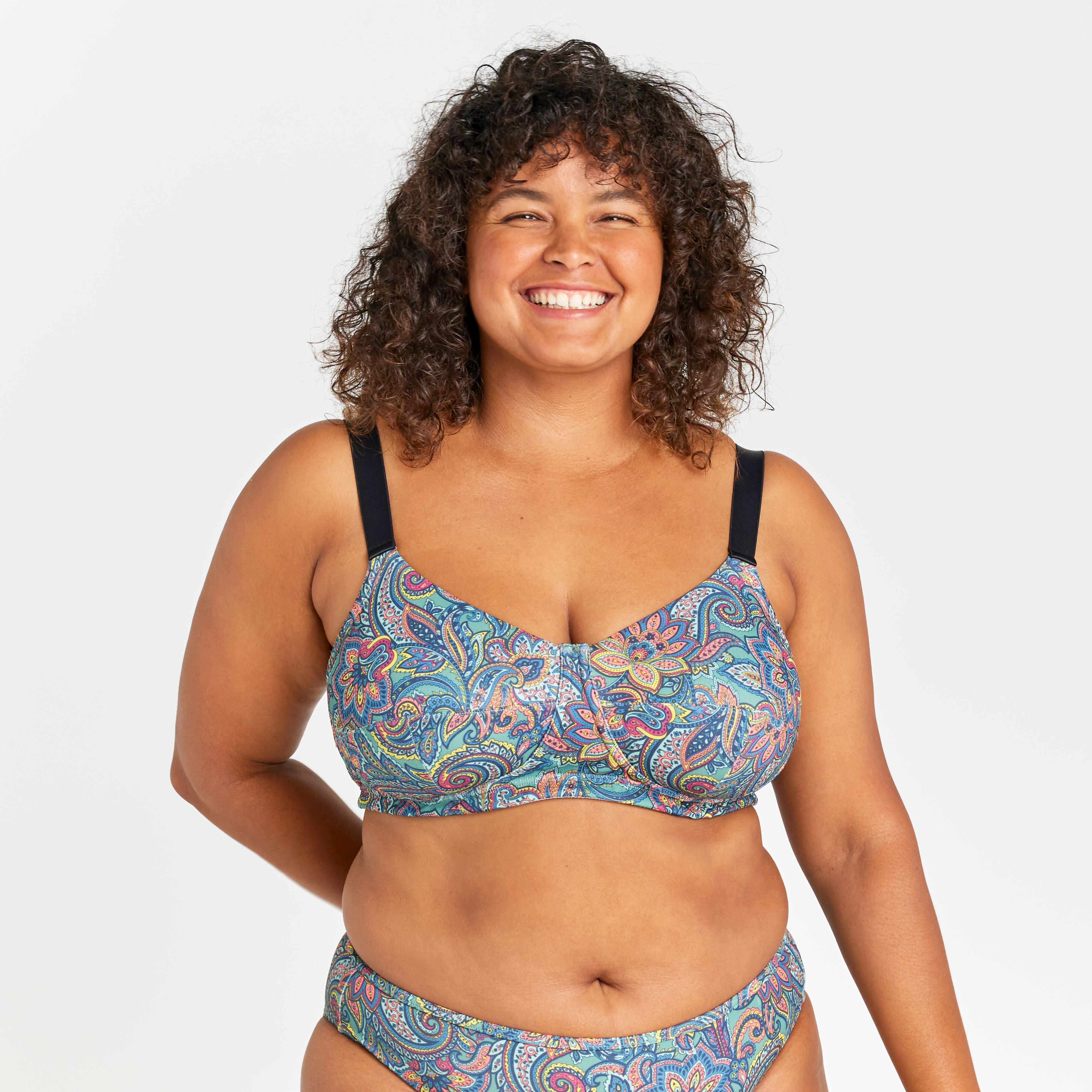 OLAIAN BIKINITOP ASTRID BALCONETTE MET COMFORTABELE BEUGELS IN TEXTIEL HIBISCO Decathlon